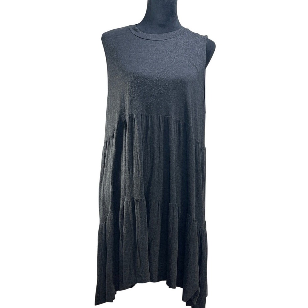 Mud Pie XL Gray Sleeveless Tiered Dress Casual Summer normcore goth